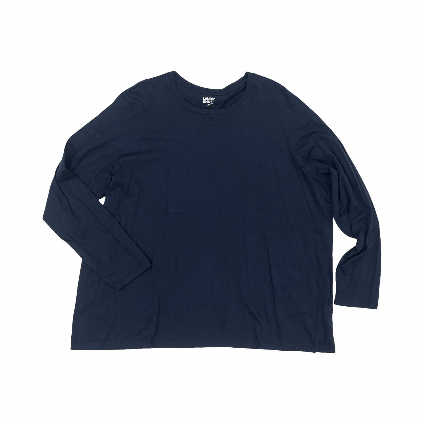 Top Ls Basic By Lands End In Navy, Size:2X