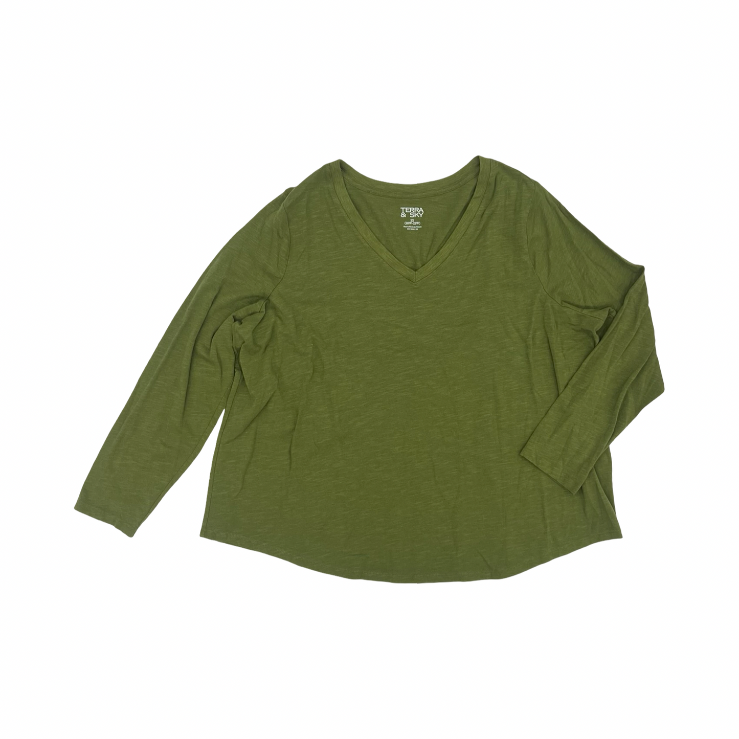 Top Ls By Terra & Sky In Green, Size:2X