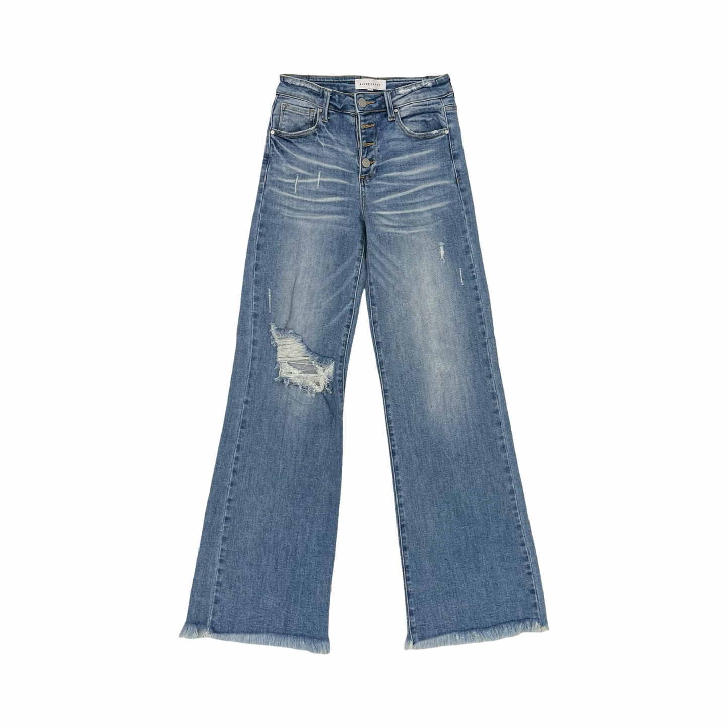 Jeans Wide Leg By Risen In Blue Denim, Size:0