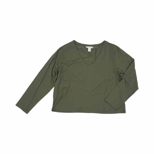Athletic Top Ls Crewneck By Athletica In Green, Size:Xl