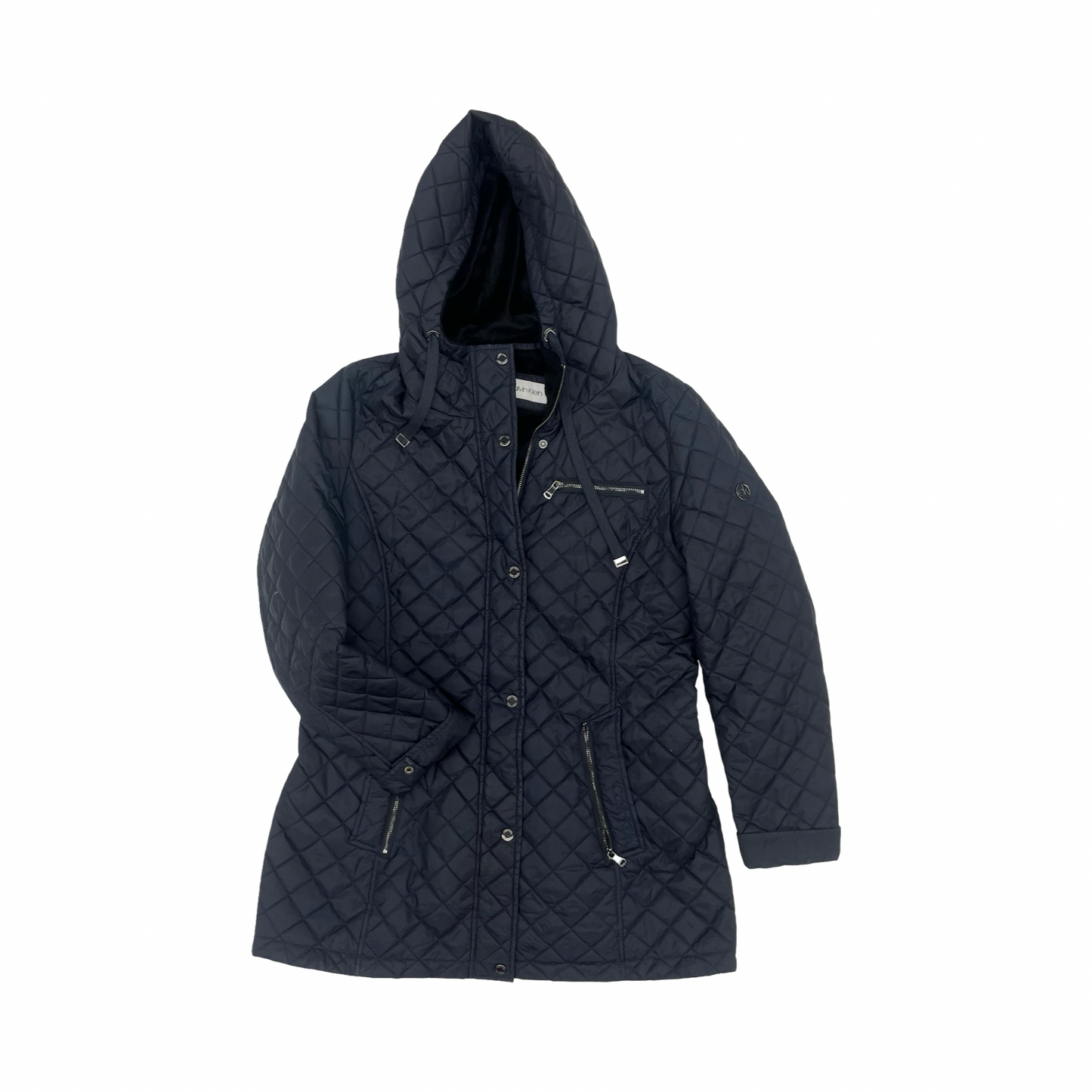 Coat Puffer & Quilted By Calvin Klein In Navy, Size:L