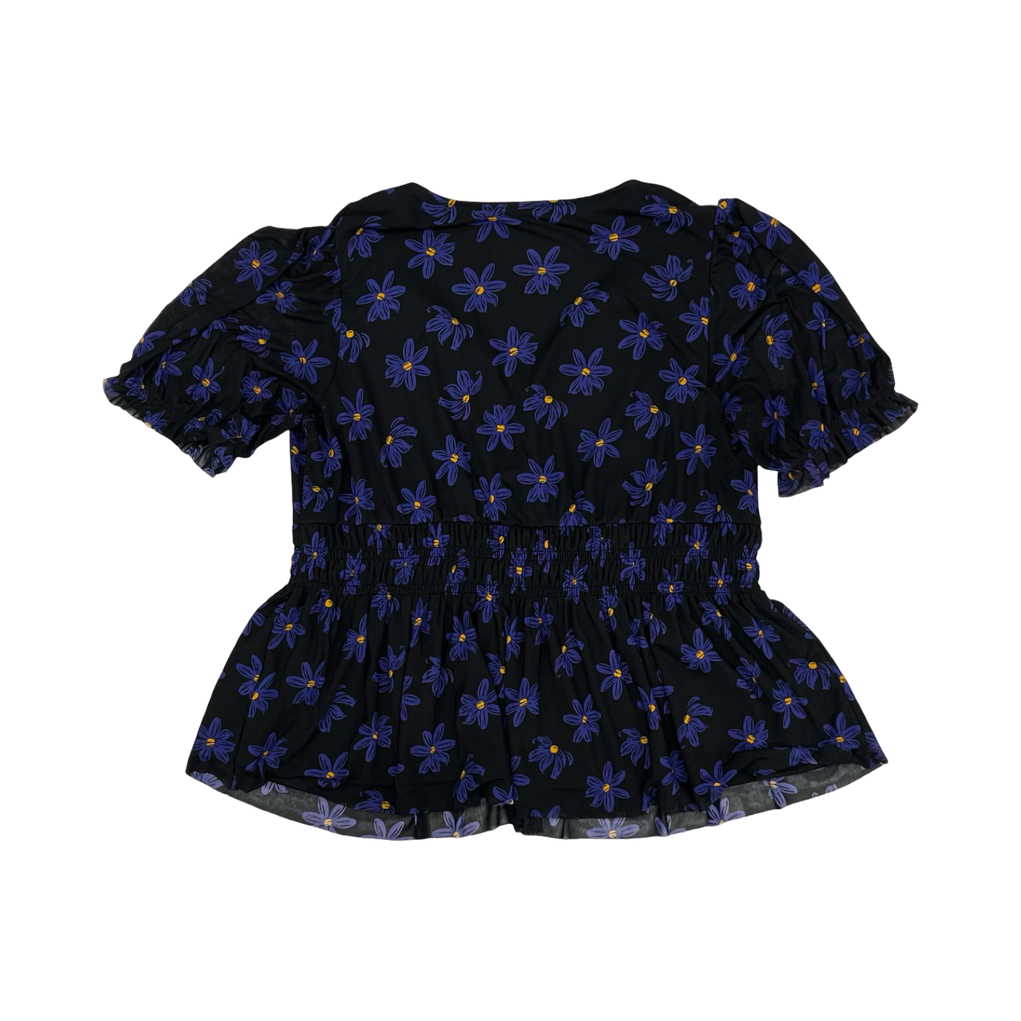 Blouse Ss By Ava & Viv In Black & Purple, Size:1X
