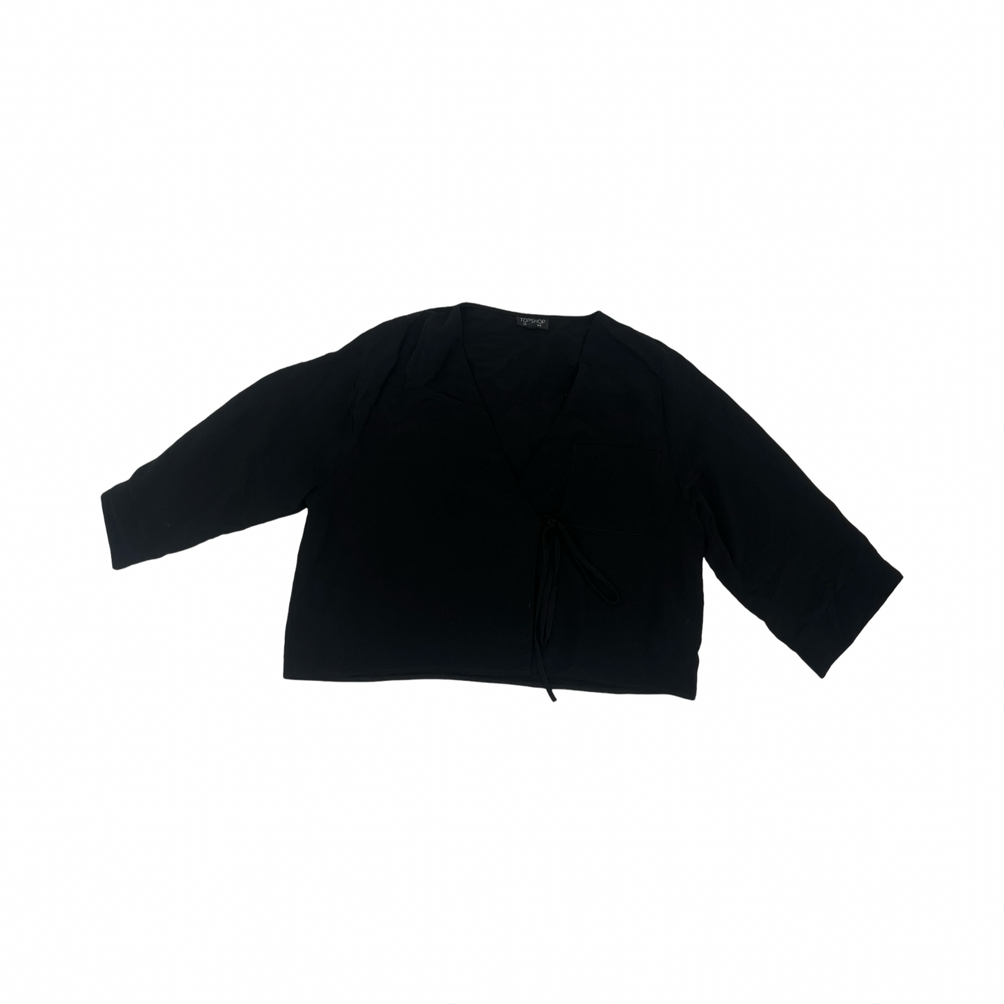 Top 3/4 Sleeve By Top Shop In Black, Size:S