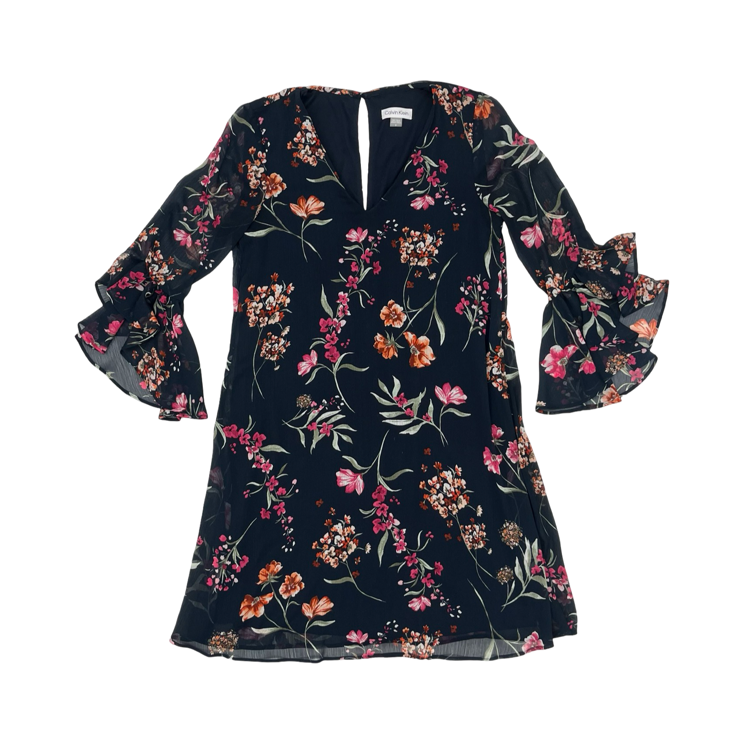 Dress Work By Calvin Klein In Floral Print, Size:2