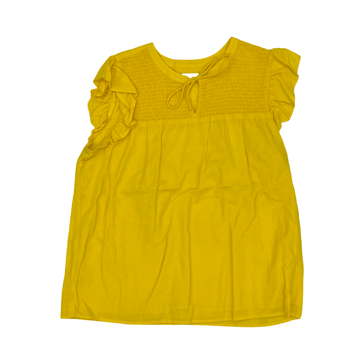 Blouse Ss By Loft In Yellow, Size:L