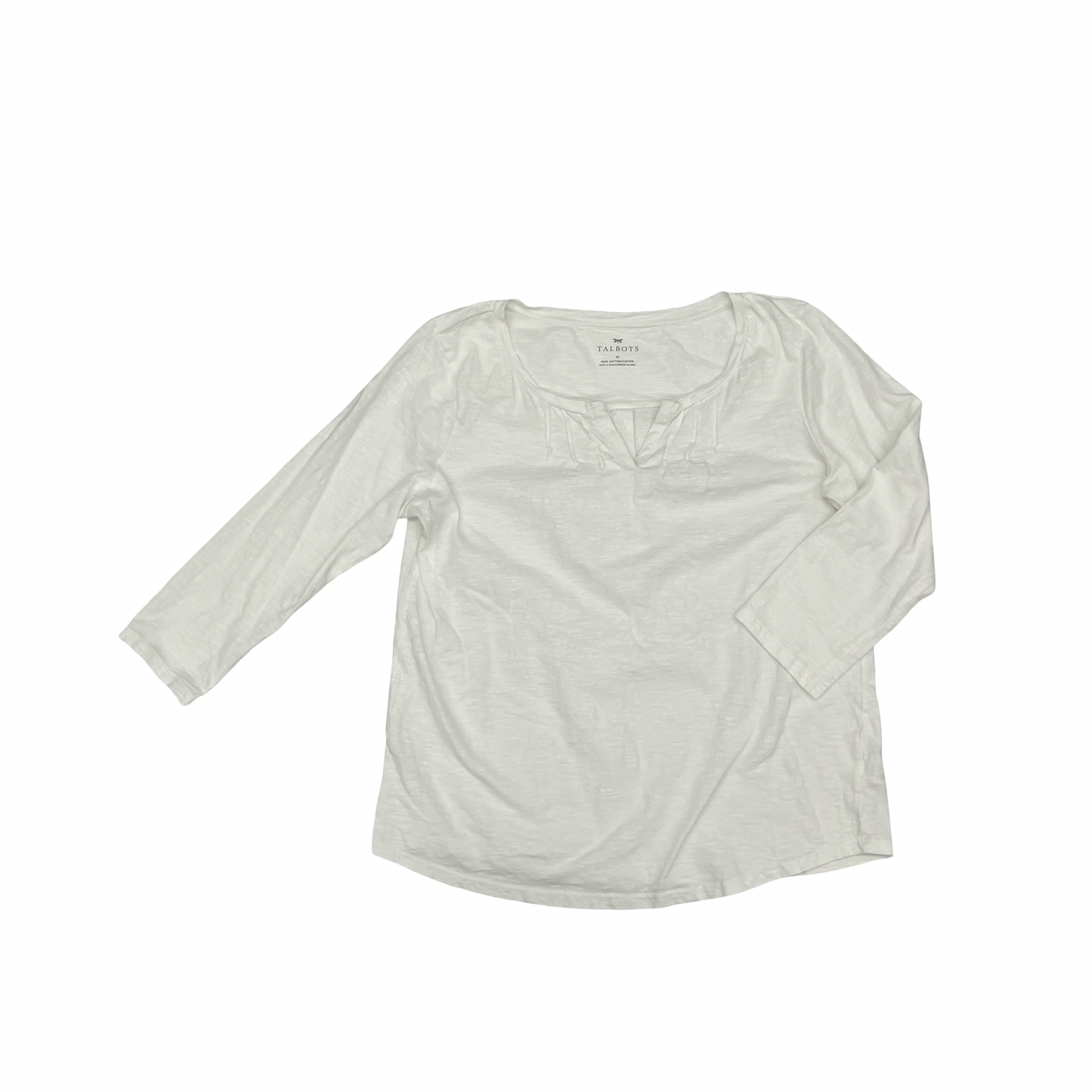 Top 3/4 Sleeve By Talbots In White, Size:M
