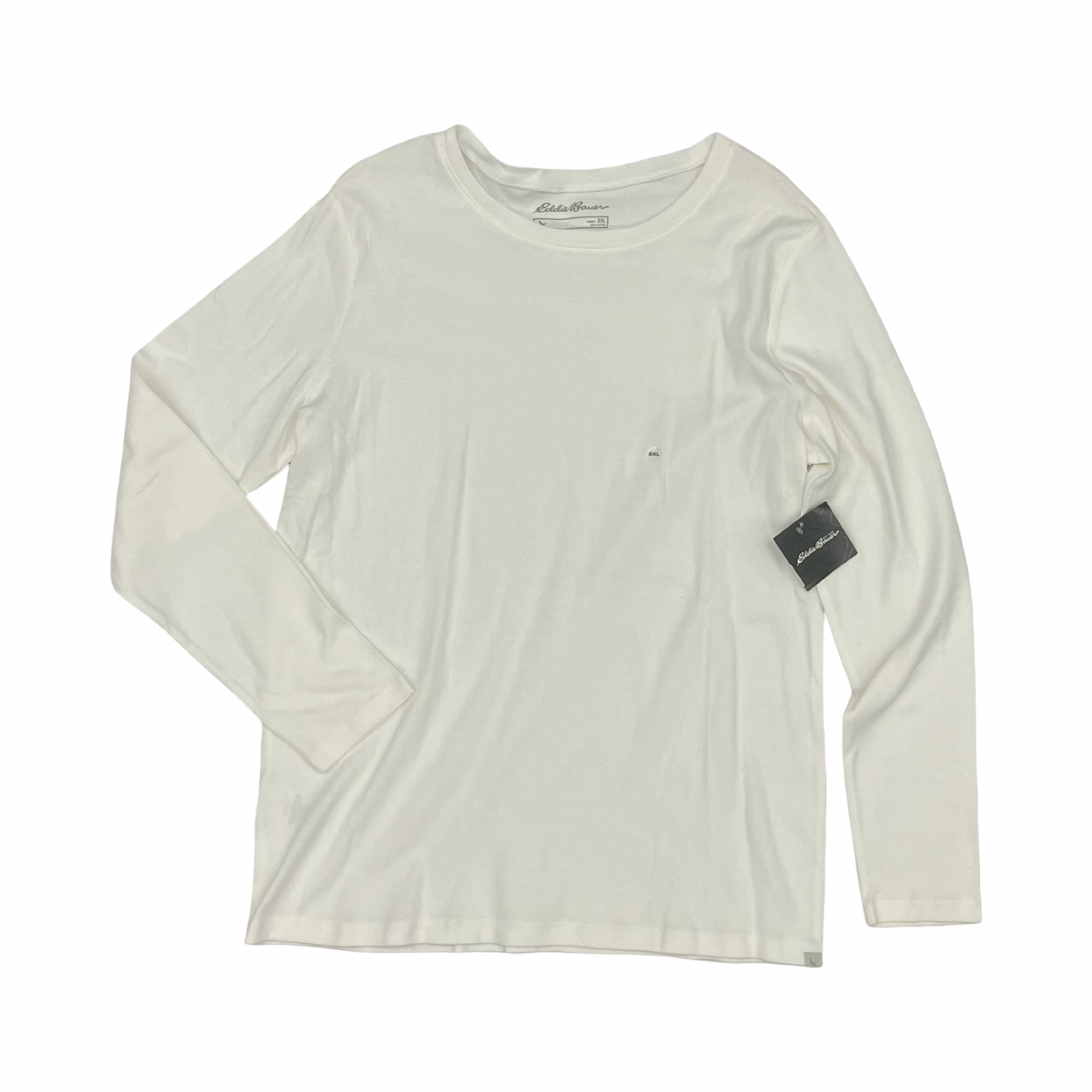 Top Ls Basic By Eddie Bauer In White, Size:2X