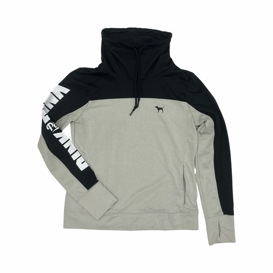 Sweatshirt Collar By Pink In Black & Grey, Size:L