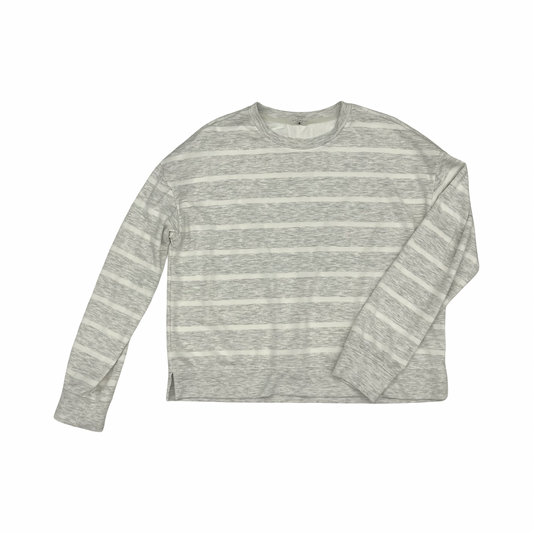 Athletic Top Ls Crewneck By Danskin In Grey & White, Size:M