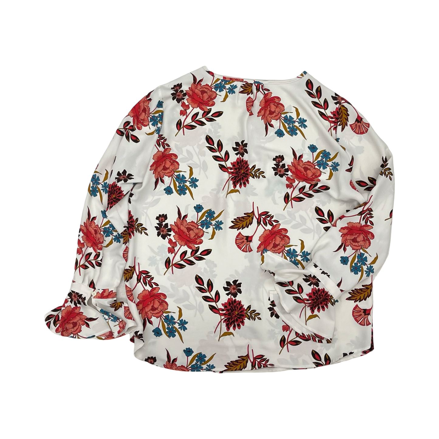 Blouse Ls By Loft In Floral Print, Size:M
