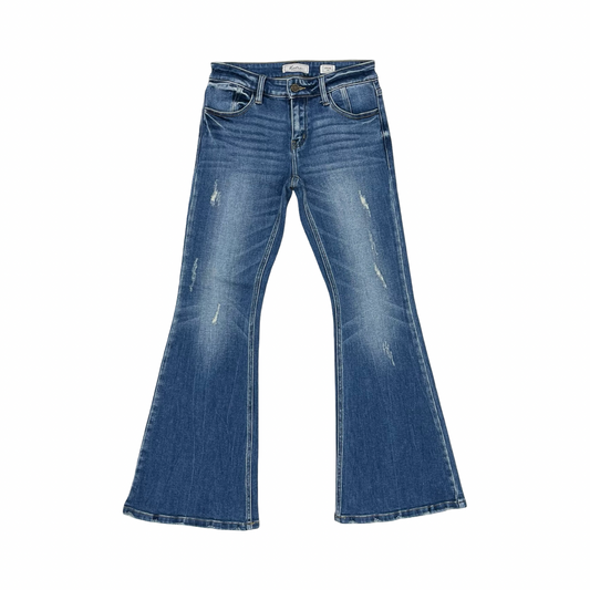 Jeans Flared By Kancan In Blue Denim, Size:0