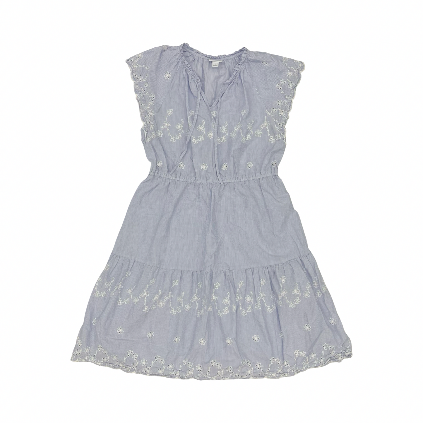 Dress Casual Midi By Liz Claiborne In Blue & White, Size:Xl