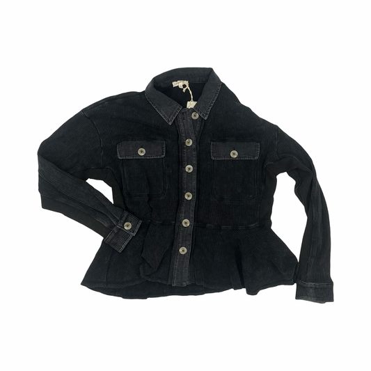 Jacket Shirt By Mystree In Grey, Size:M