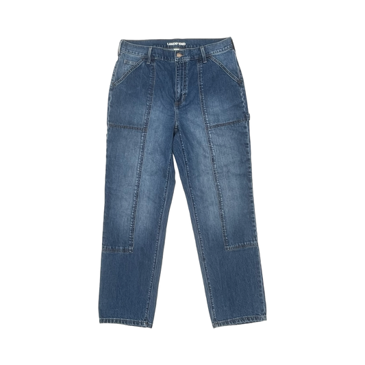 Jeans Straight By Lands End In Blue Denim, Size:16