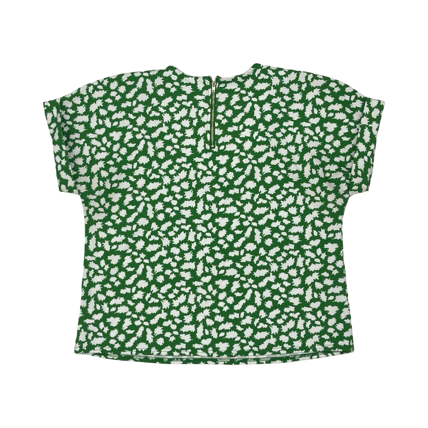 Blouse Ss By Melloday In Green & White, Size:M