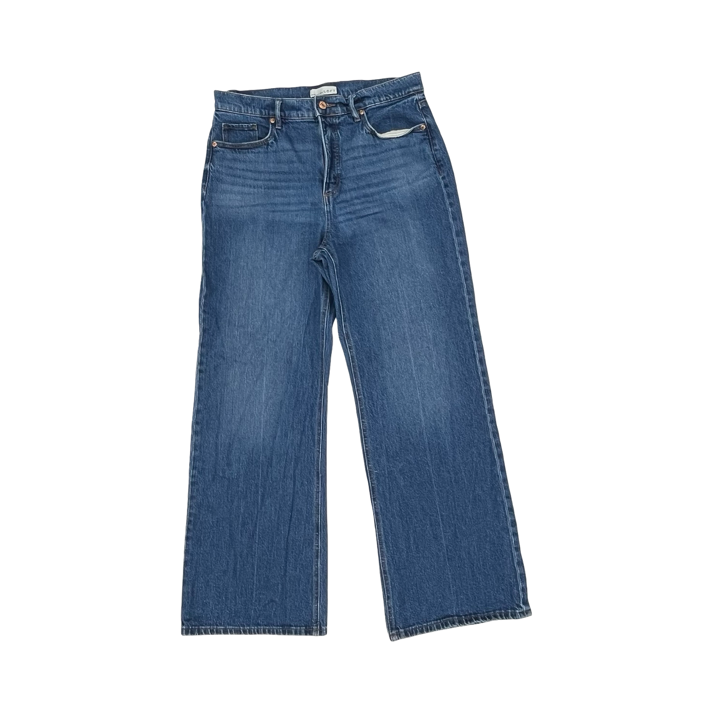 Jeans Wide Leg By Loft In Blue Denim, Size:10