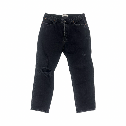 Jeans Straight By Abercrombie And Fitch In Black Denim, Size:14