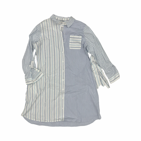 Dress Casual Midi By Croft And Barrow In Blue & White, Size:Xl