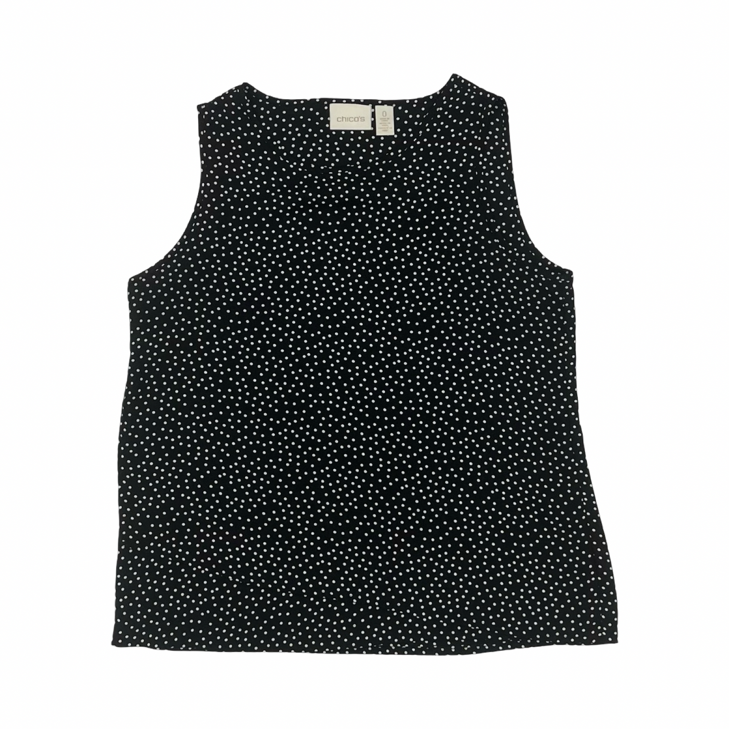 Blouse Sleeveless By Chicos In Black & White, Size:S