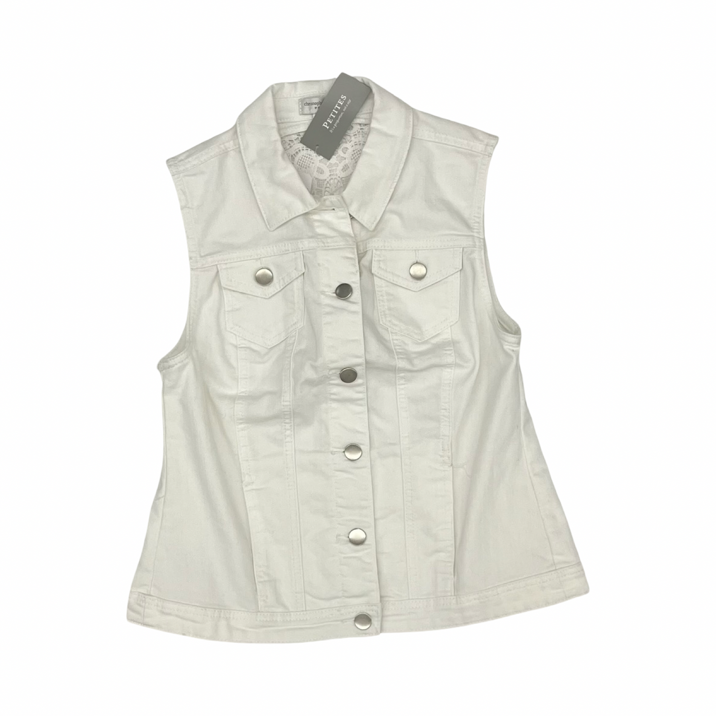 Vest Other By Christopher And Banks In White Denim, Size:S