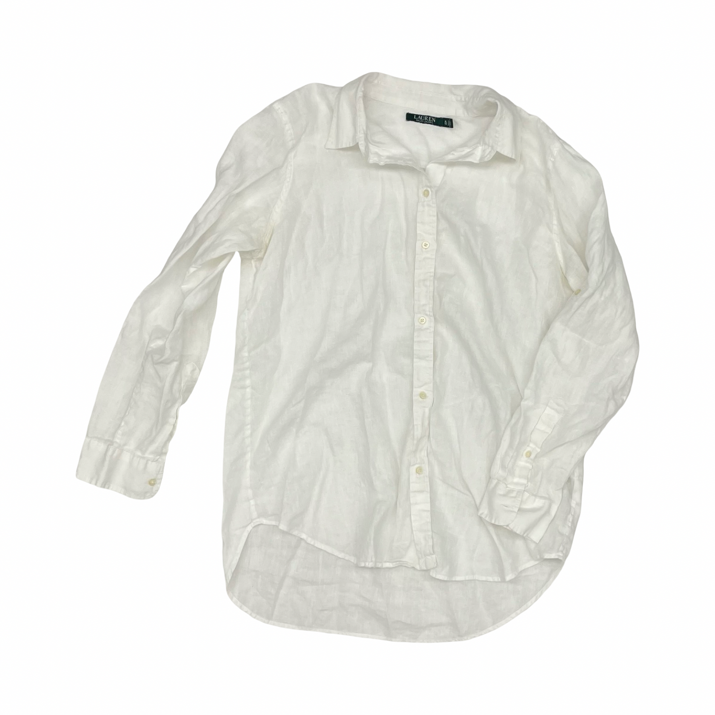 Blouse Ls By Lauren By Ralph Lauren In White, Size:Xl