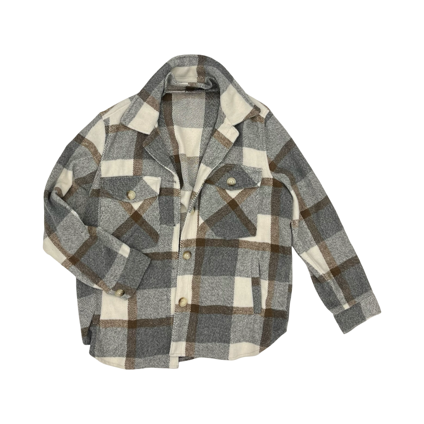 Jacket Shirt By Blanknyc In Brown & Grey, Size:M