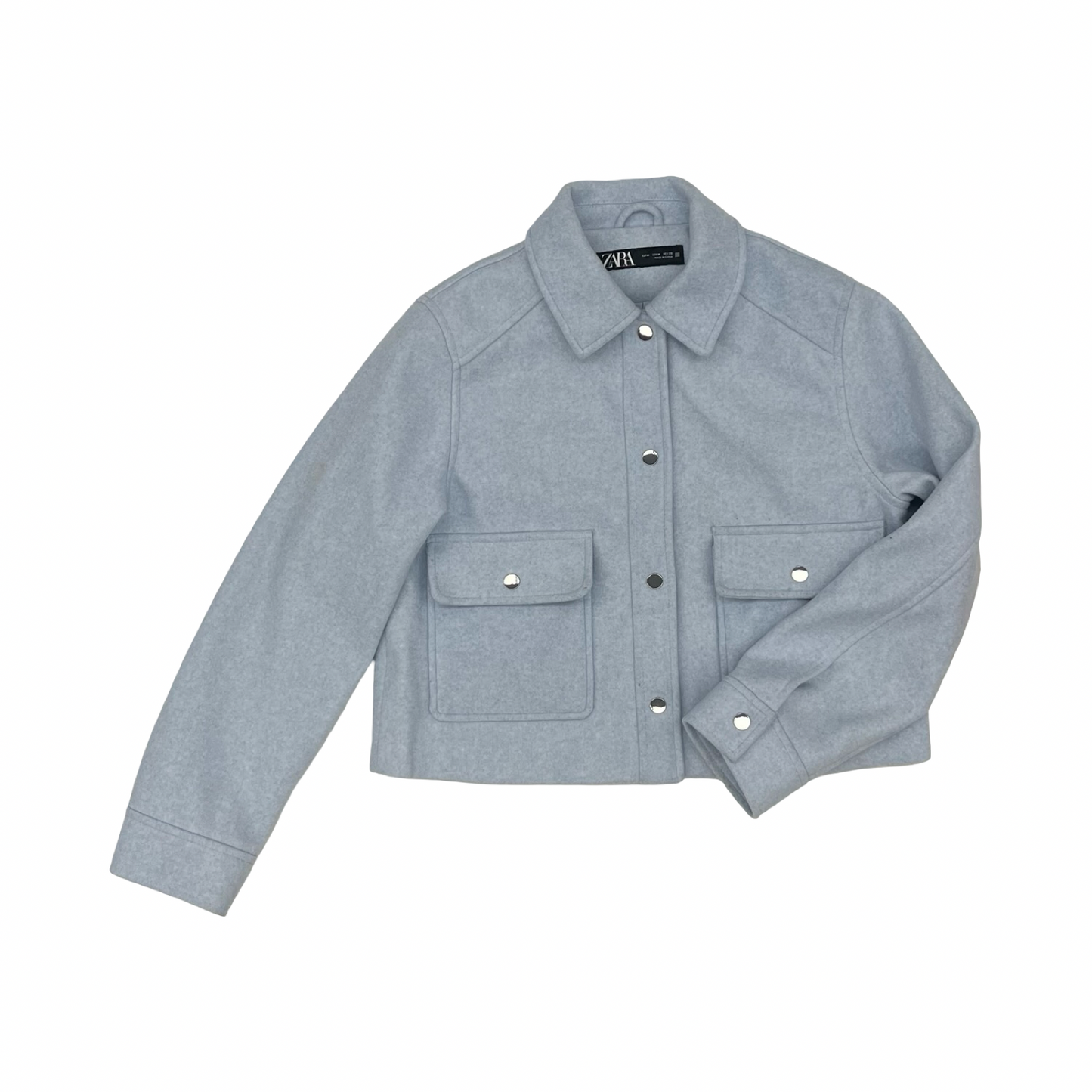 Jacket Shirt By Zara In Blue, Size:M