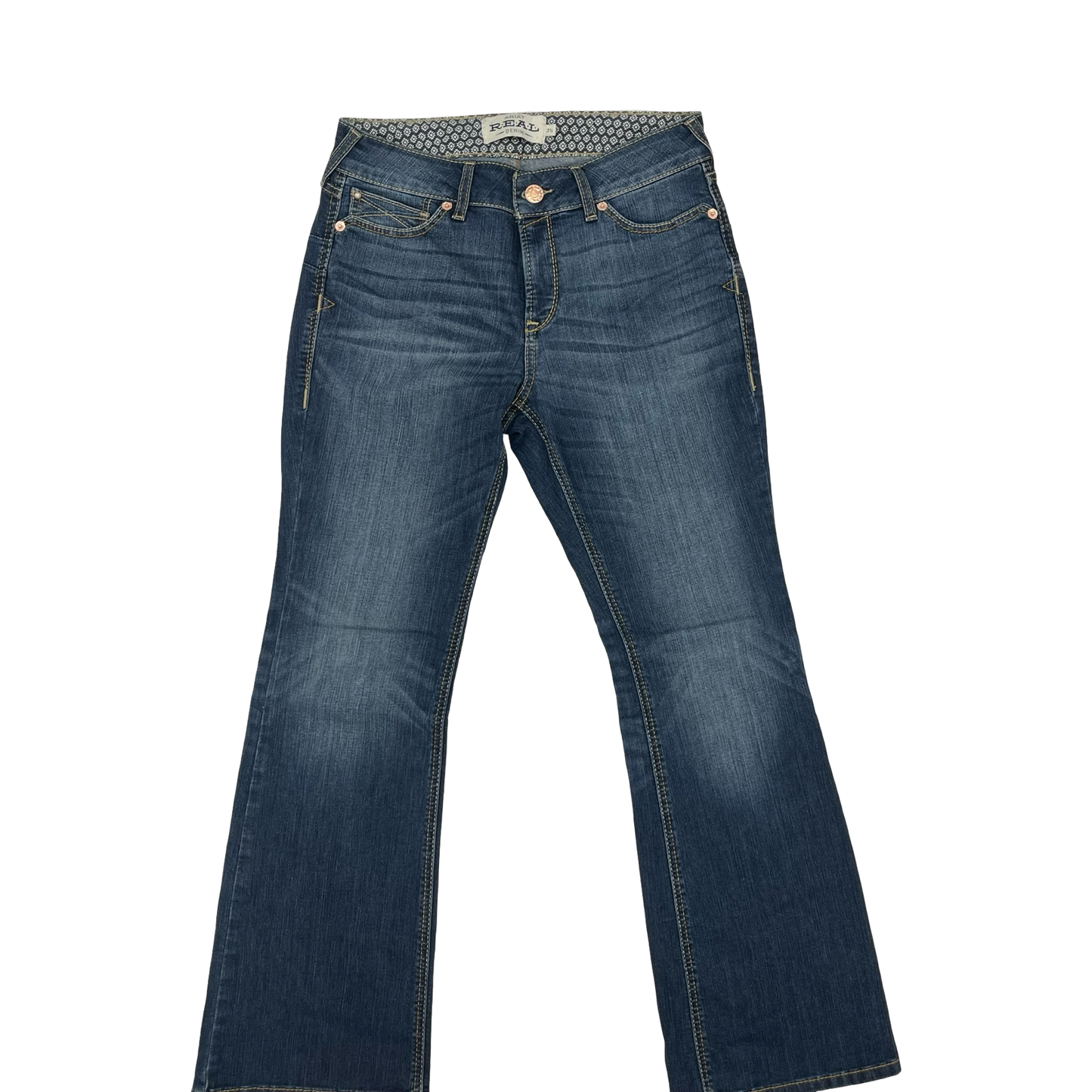 Jeans Boot Cut By Ariat In Blue Denim, Size:12
