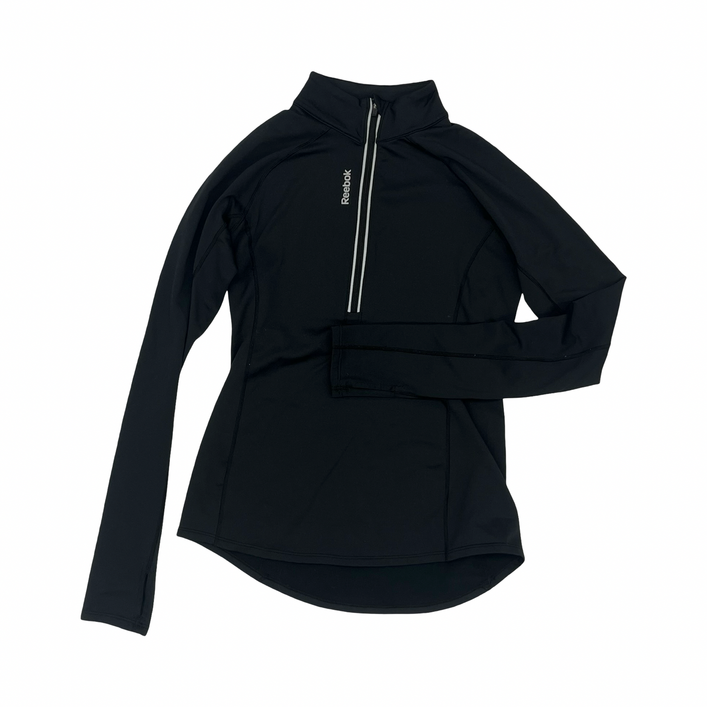 Athletic Top Ls Collar By Reebok In Black, Size:S