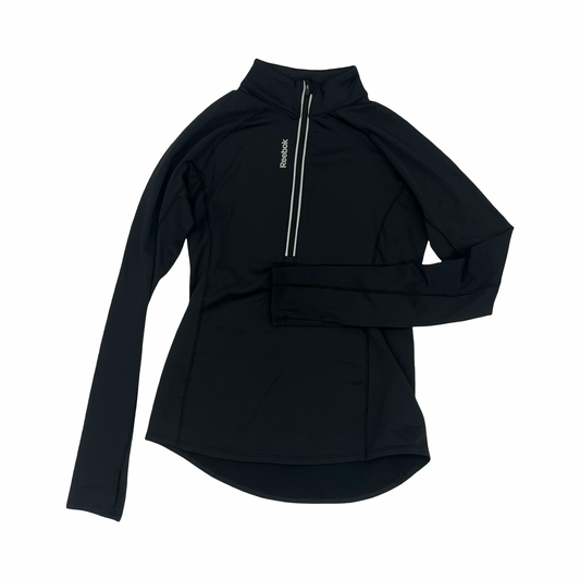 Athletic Top Ls Collar By Reebok In Black, Size:S