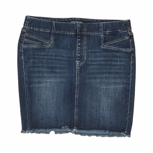 Skirt Mini & Short By Liverpool In Blue Denim, Size:12