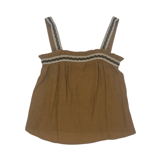 Blouse Sleeveless By Blu Pepper In Brown, Size:L