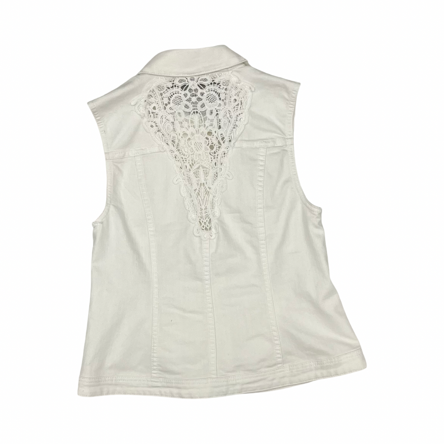 Vest Other By Christopher And Banks In White Denim, Size:S