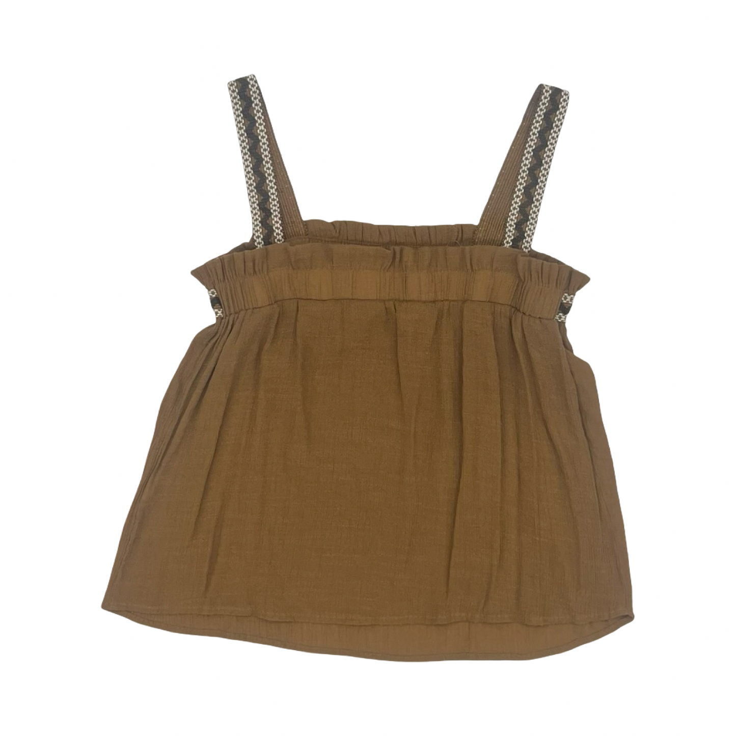 Blouse Sleeveless By Blu Pepper In Brown, Size:L