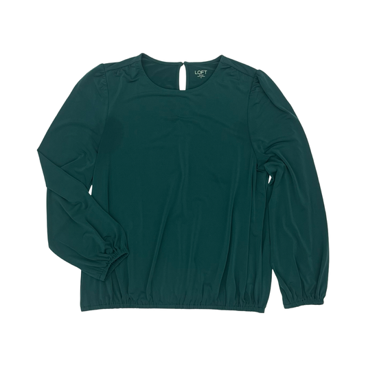 Blouse Ls By Loft In Green, Size:Xl