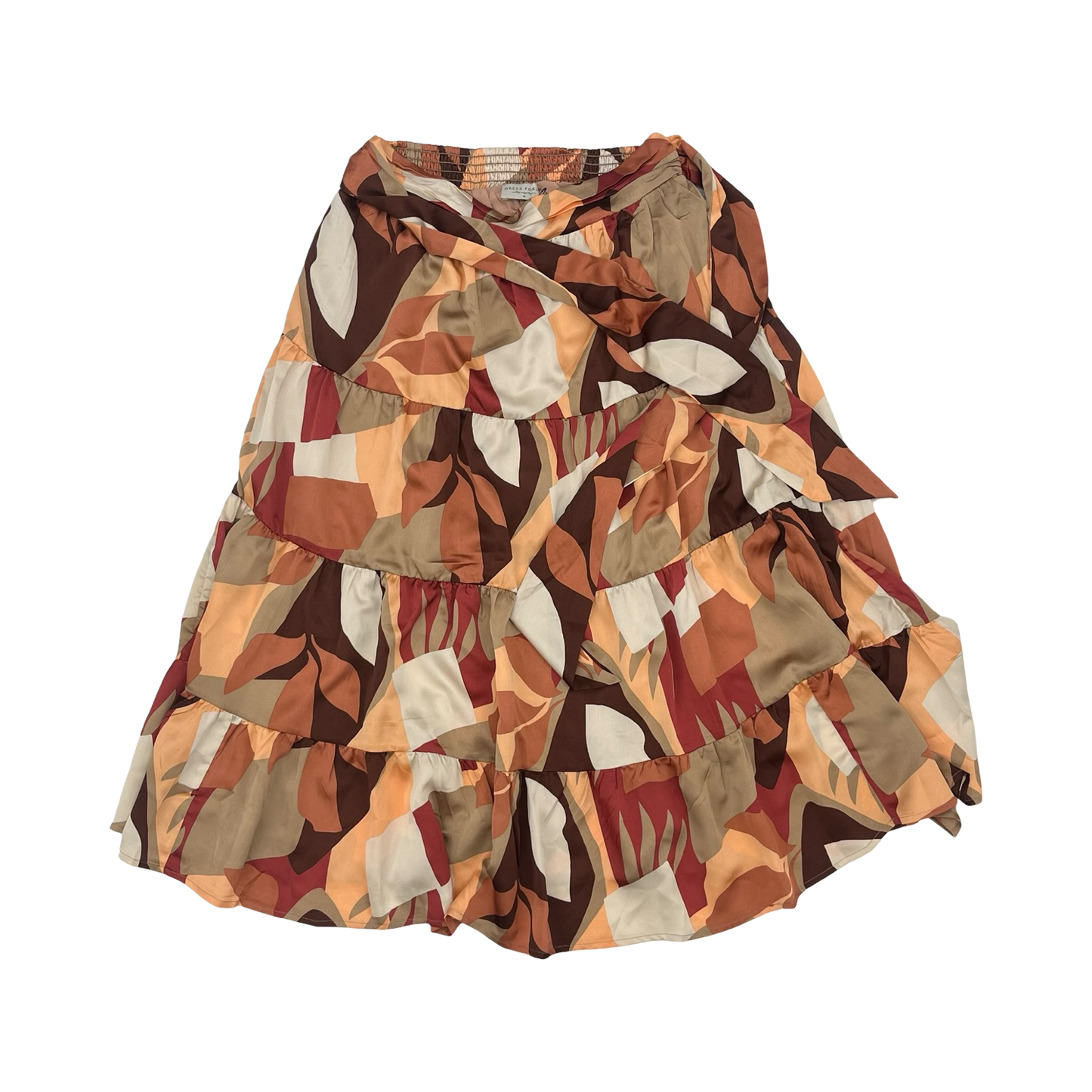 Skirt Midi By Dress Forum In Orange & Tan, Size:M
