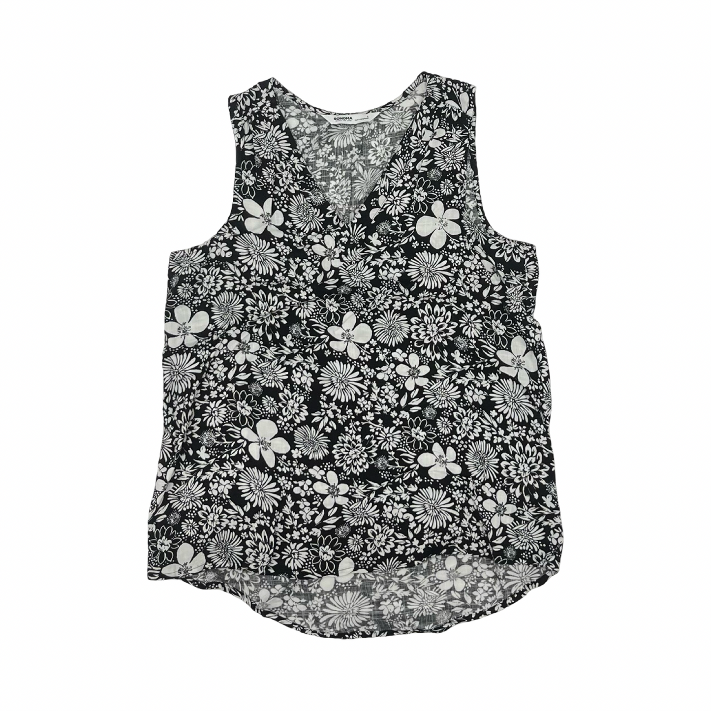 Blouse Sleeveless By Sonoma In Black & White, Size:S