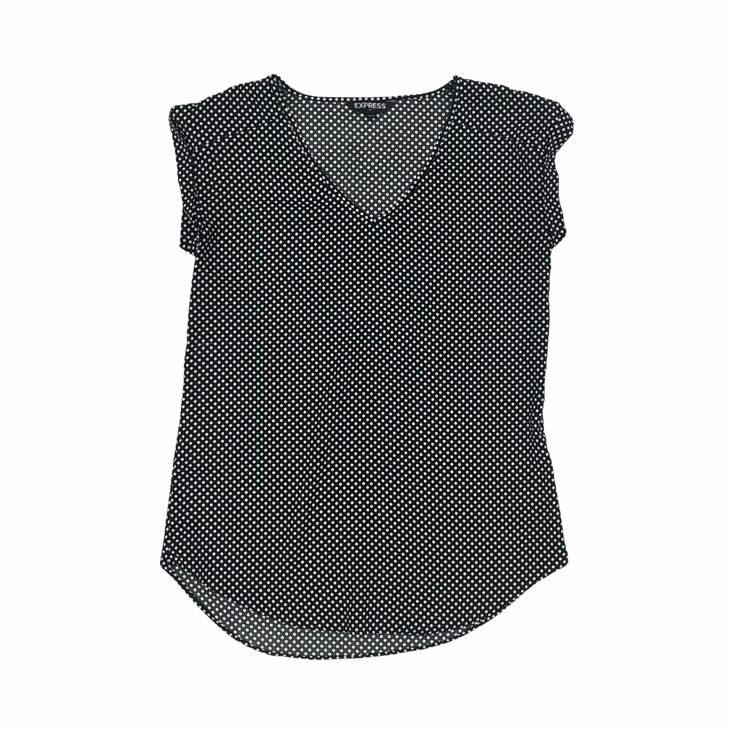 Blouse Ss By Express In Black & White, Size:Xs