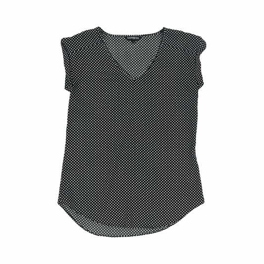 Blouse Ss By Express In Black & White, Size:Xs