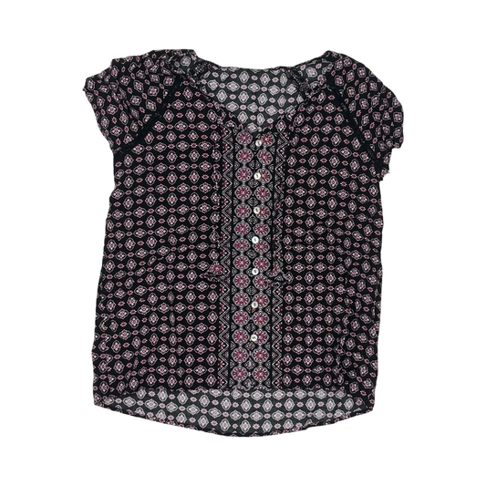 Blouse Ss By J. Jill In Black & Pink, Size:Xsp
