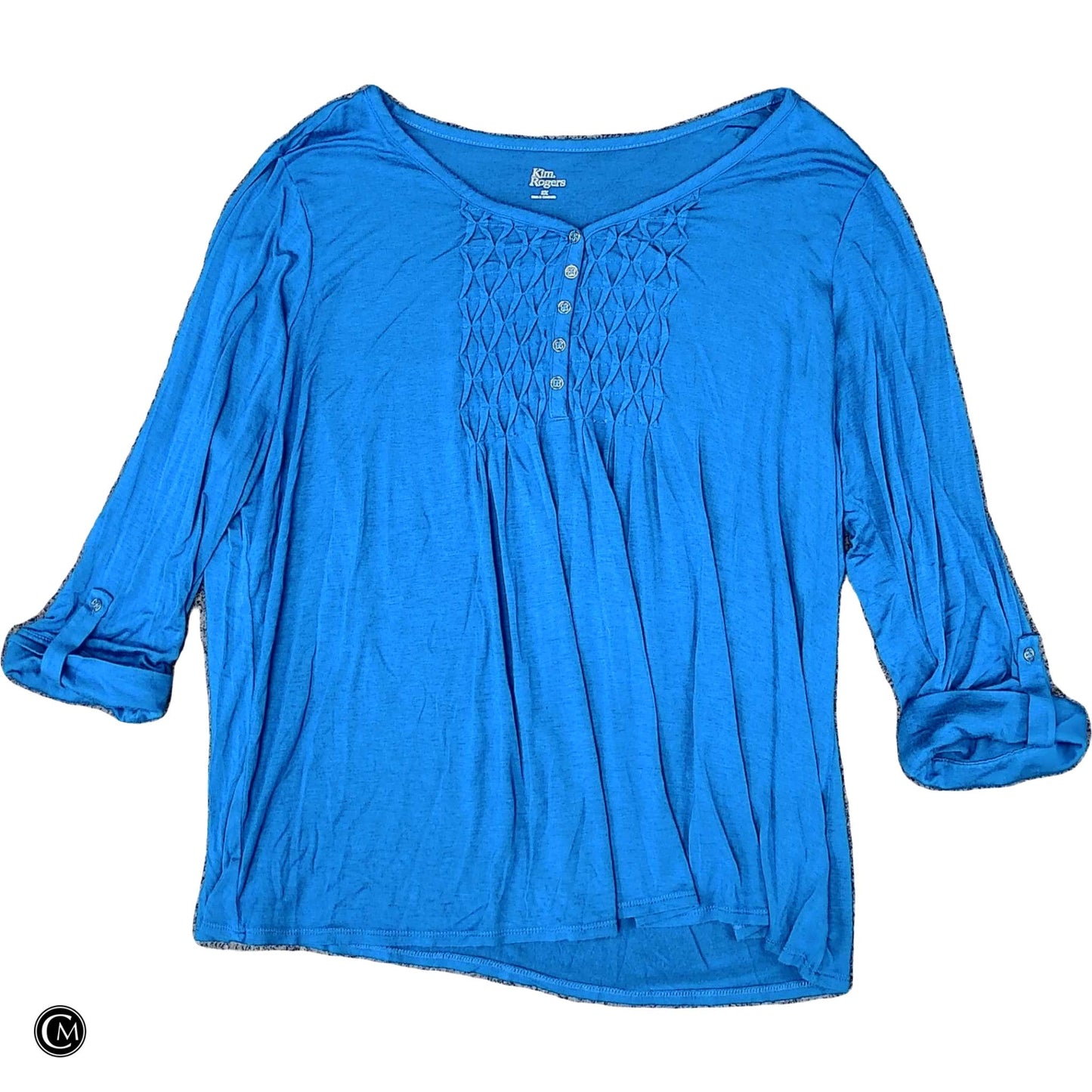 Top Ls By Kim Rogers In Blue, Size: 2x