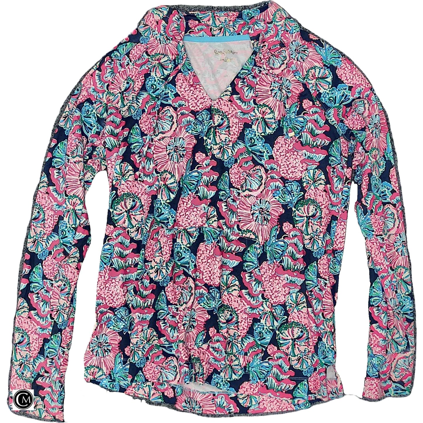 Top Ls Designer By Lilly Pulitzer In Blue & Pink, Size: L