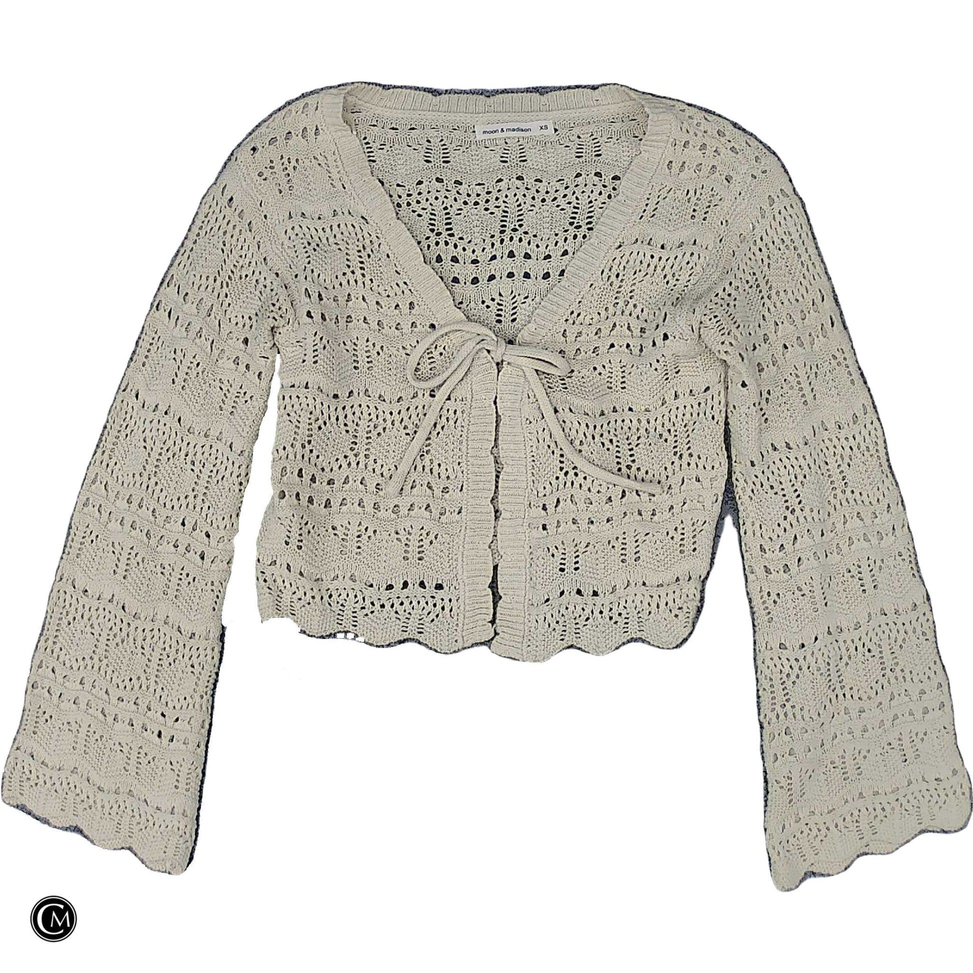 Sweater Cardigan By Moon And Madison In Cream, Size: Xs image 1