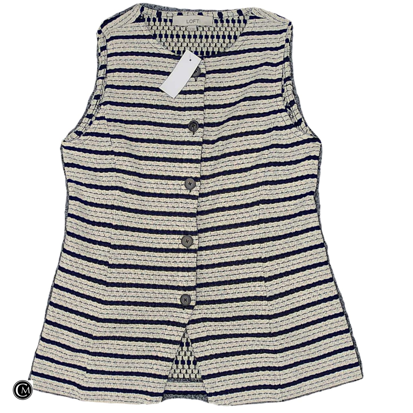 Vest Other By Loft In Black & Cream, Size: S
