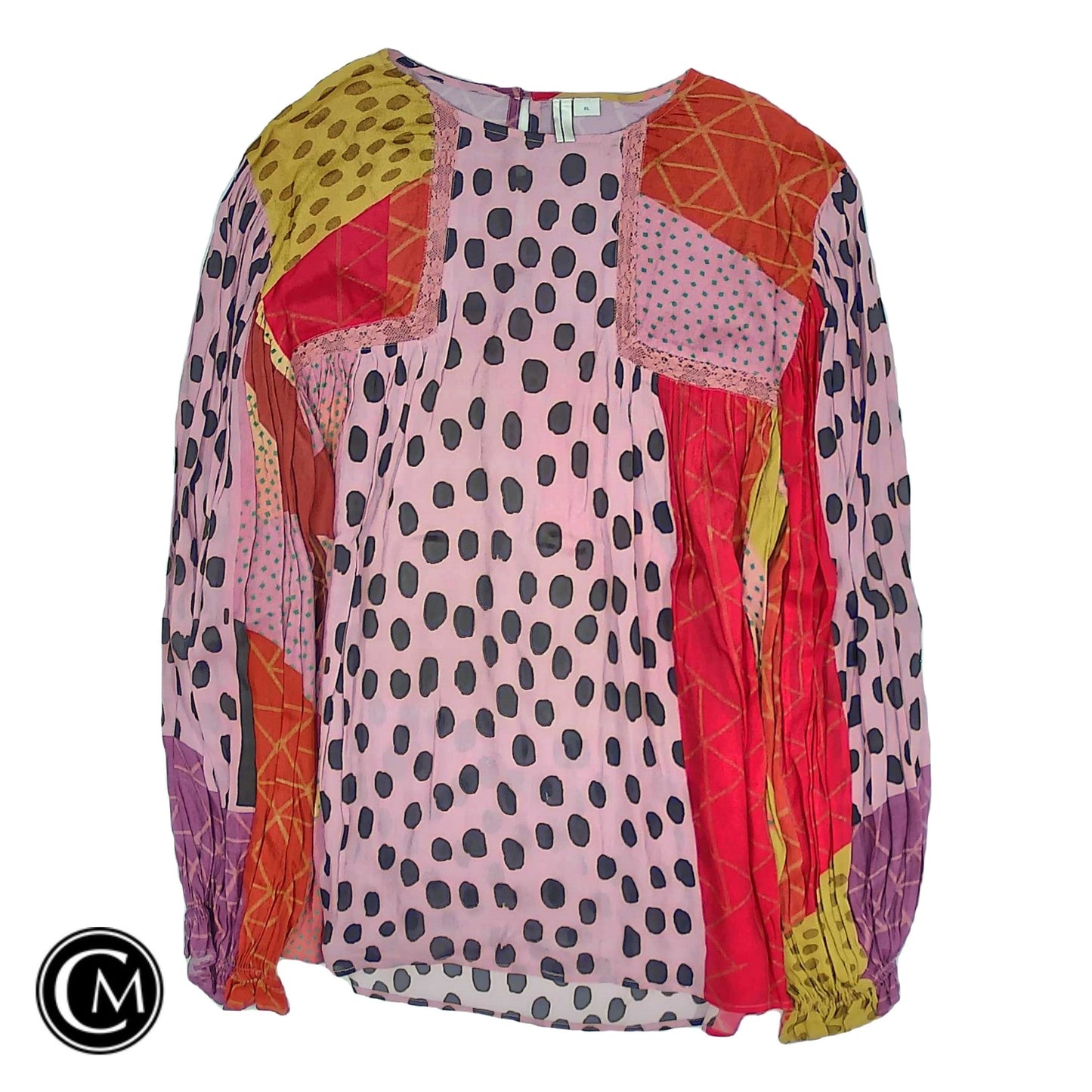 Top Ls By Blank London In Purple & Yellow, Size: Xl