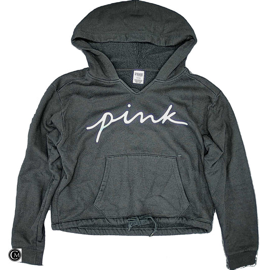 Sweatshirt Hoodie By Pink In Black, Size: M