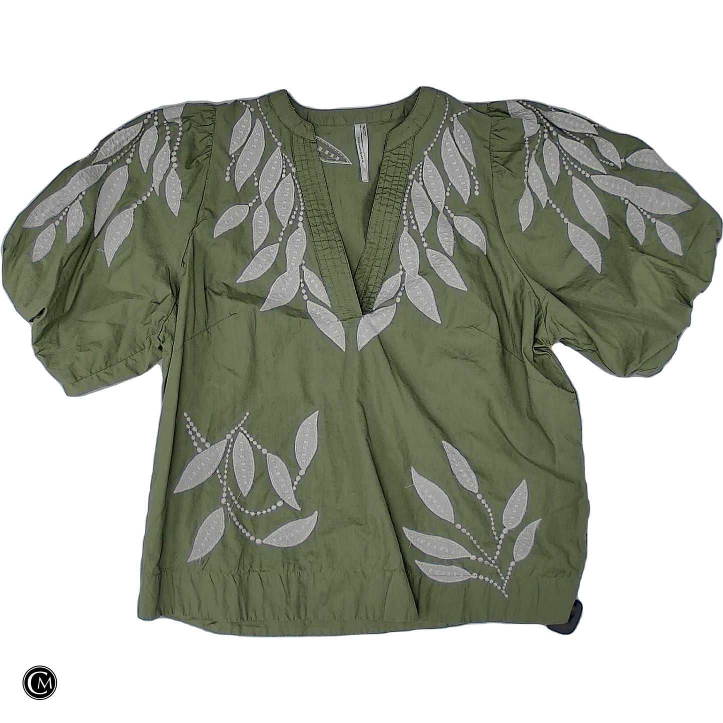 Top Ss By Anthropologie In Green & White, Size: Xl