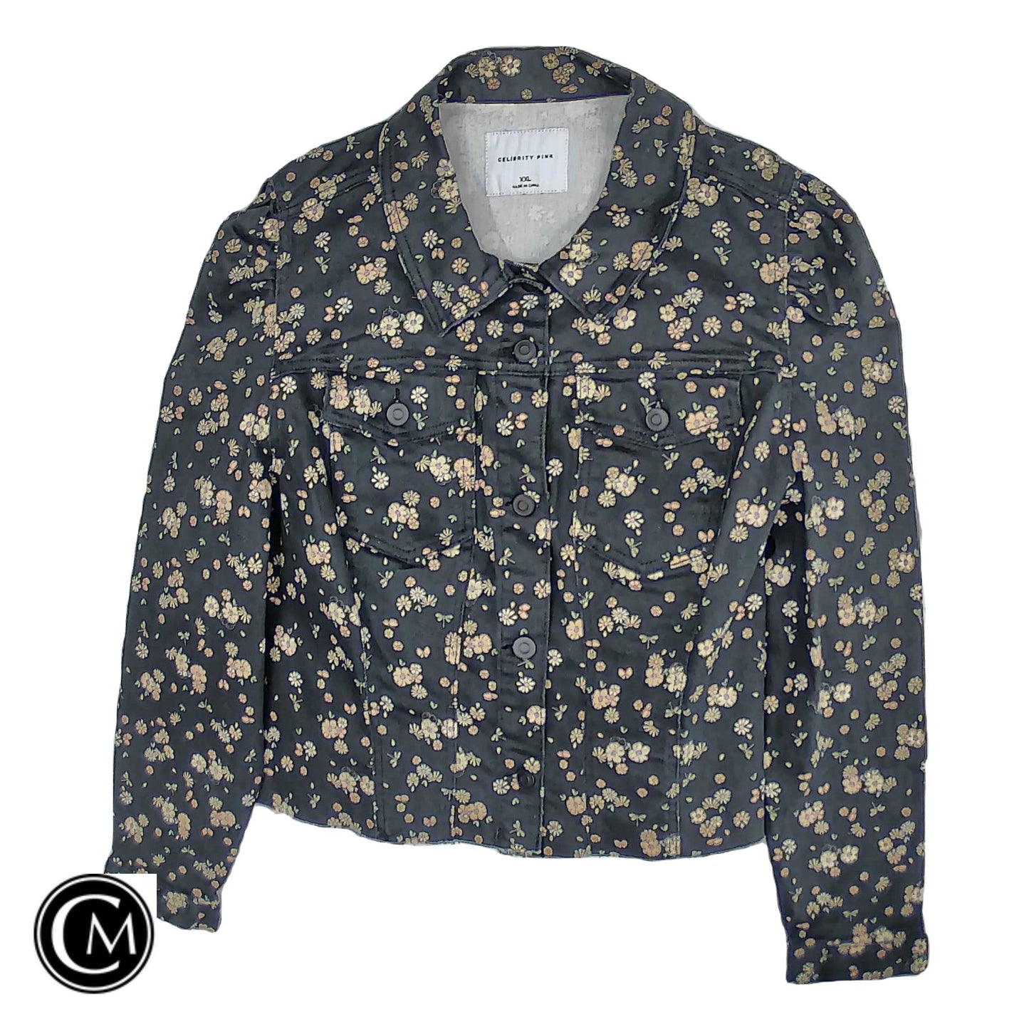 Jacket Denim By Celebrity Pink In Black & Pink, Size: Xxl