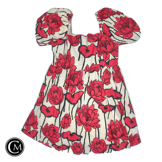 Dress Casual Short By Entro In Cream & Red, Size: L image 1