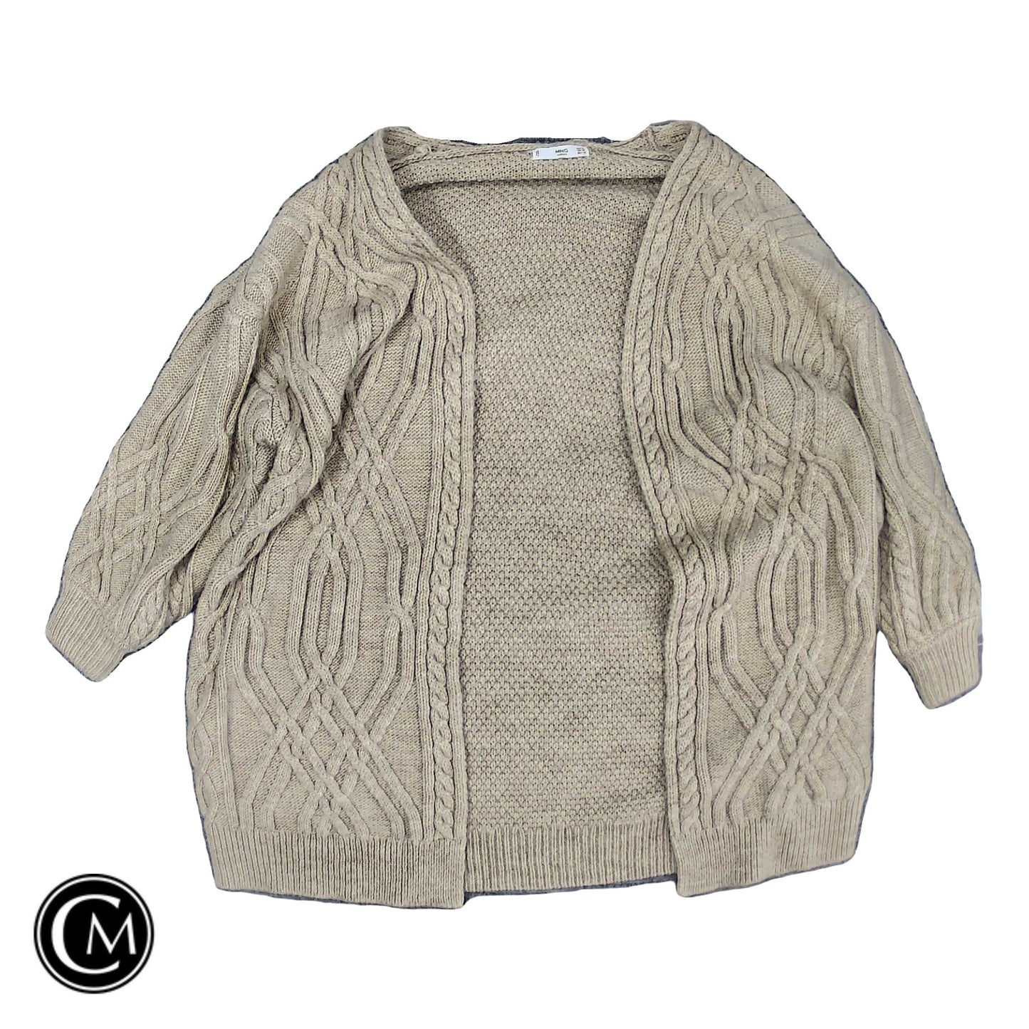 Sweater Cardigan By Mng In Tan, Size: Xs